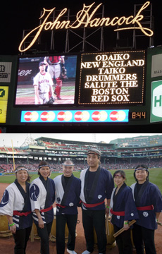 Odaiko New England at Fenway Park to perform the National Anthem for a Red Sox game