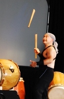 Mark showing off his bachi tossing skills